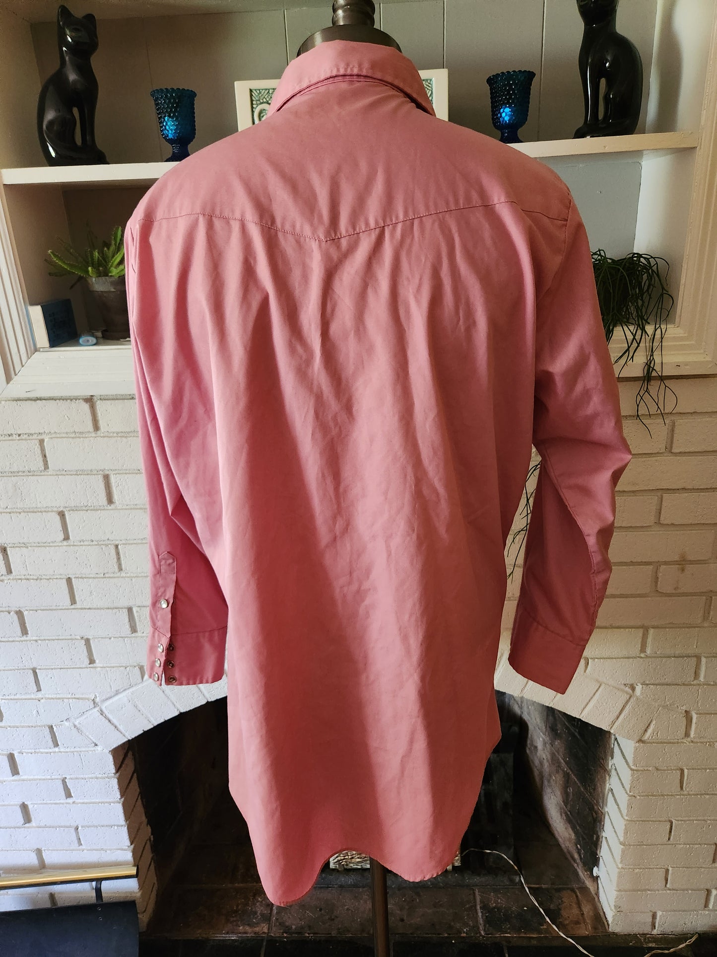 Vintage Handsome in Pink Long Sleeve Western Snap Shirt