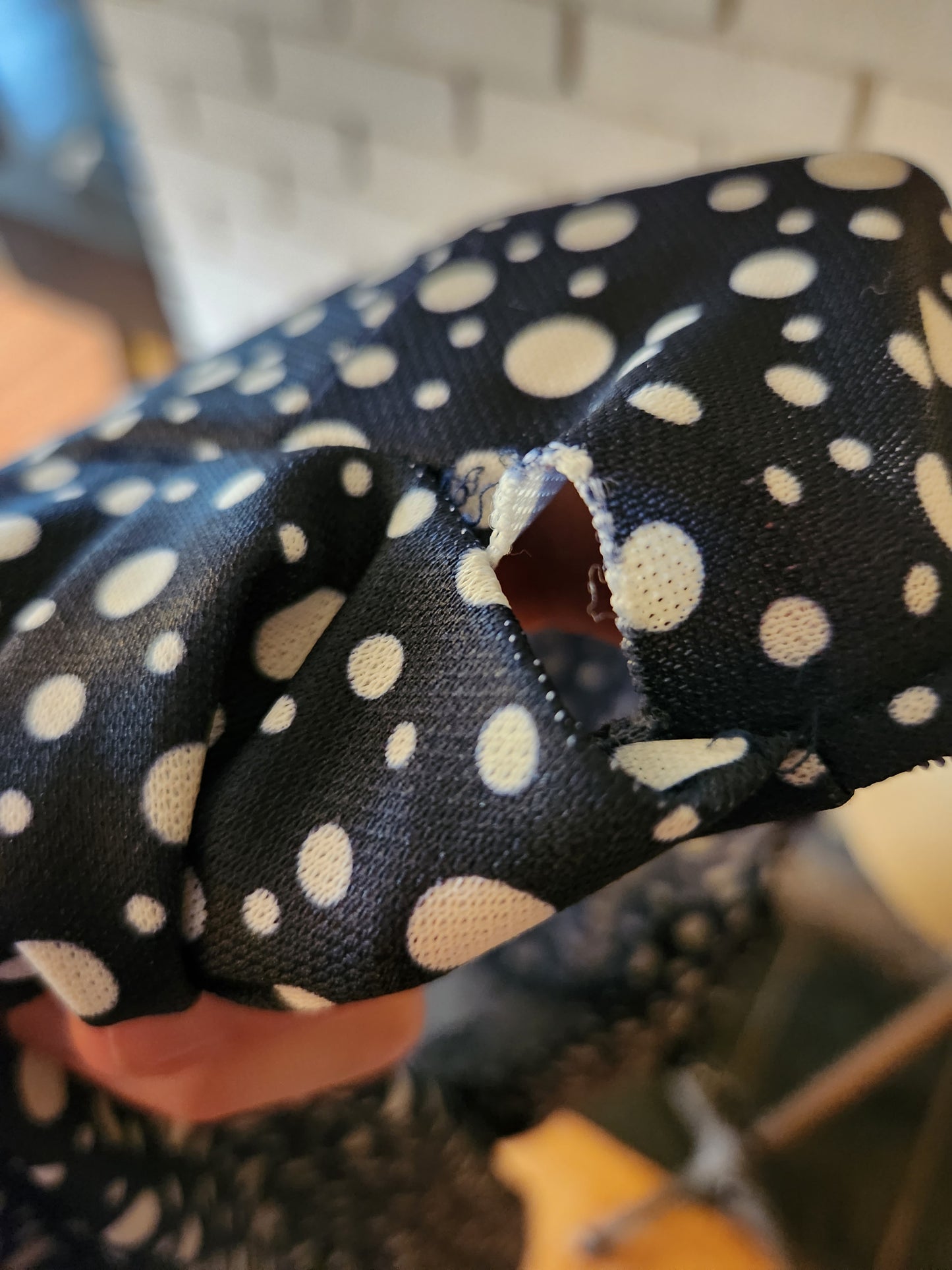 Vintage Blue and White Polka Dot Long Sleeve Dress