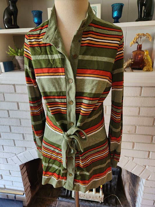Vintage Long Sleeve Striped Blouse by trissi