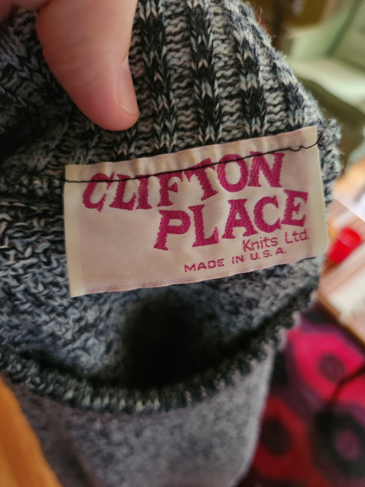 Vintage Black and White Sweater by Clifton Place