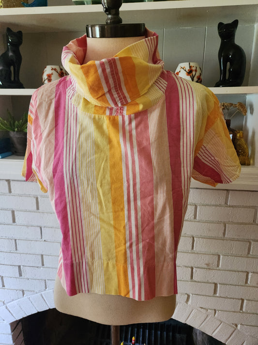 Vintage Short Sleeve Striped Blouse by Union Bay