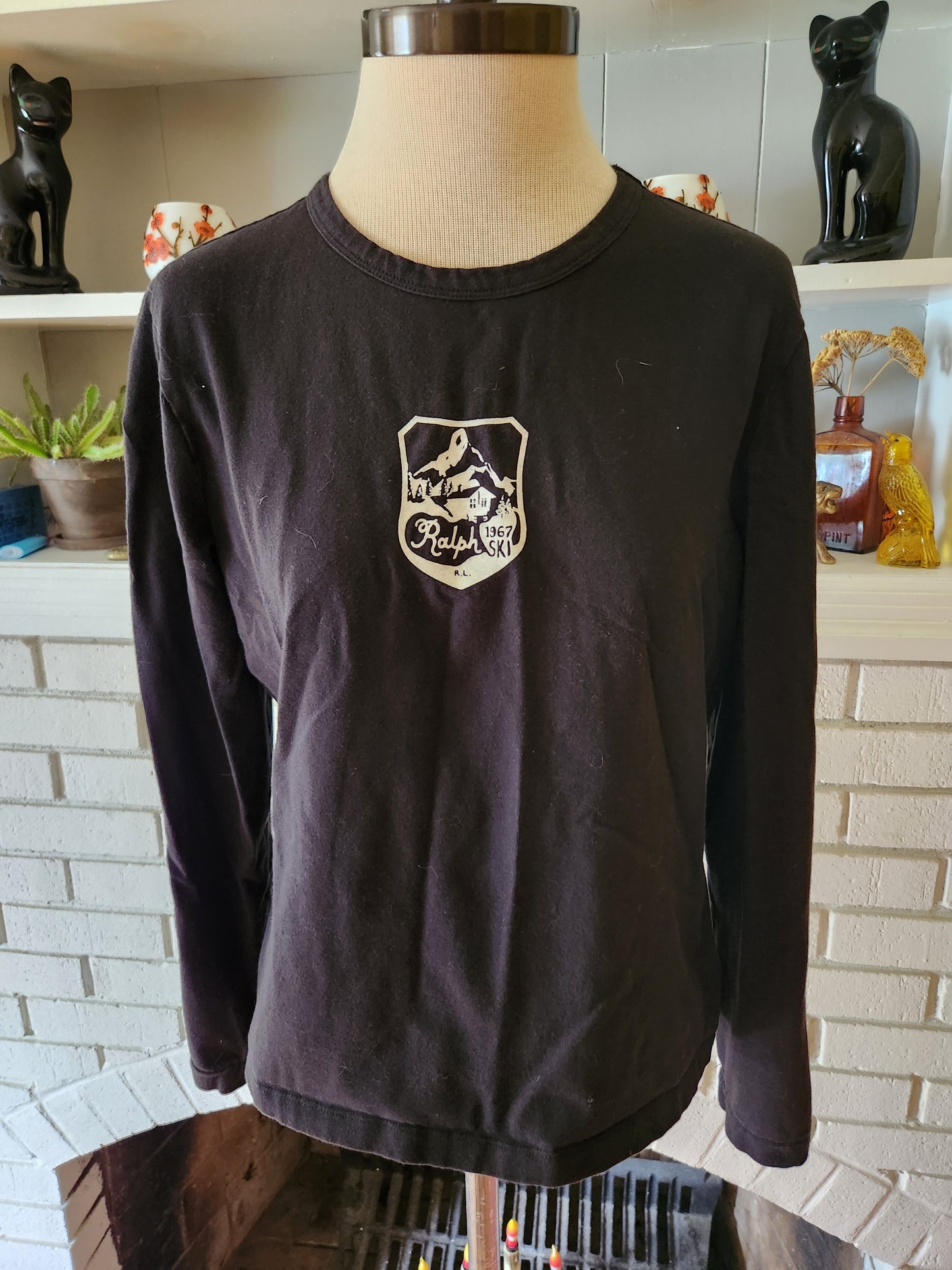 Vintage Black Ski T Shirt by Ralph Lauren