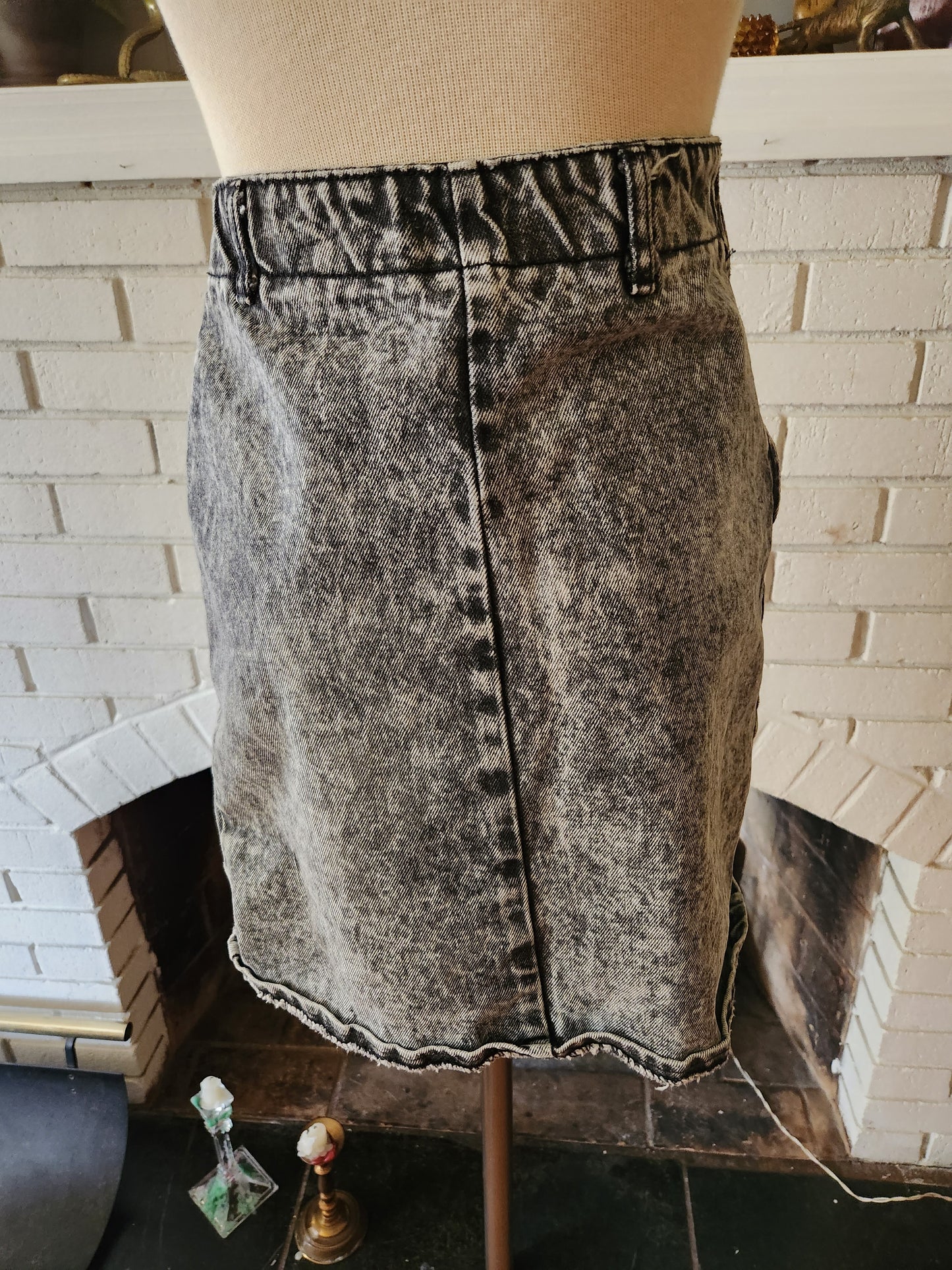 Vintage Black Denim Skirt