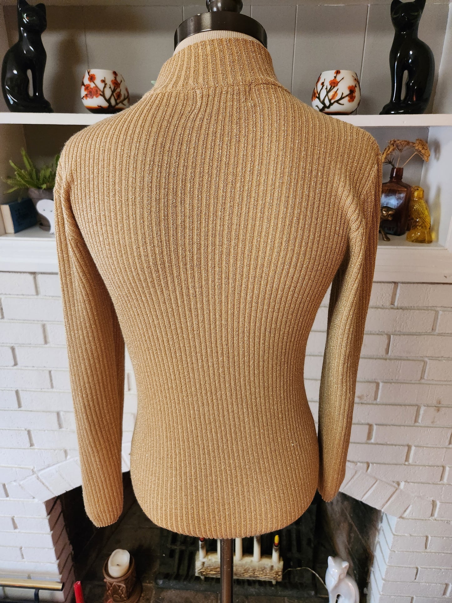 Vintage Long Sleeve Sparkley Gold Blouse by The Icing