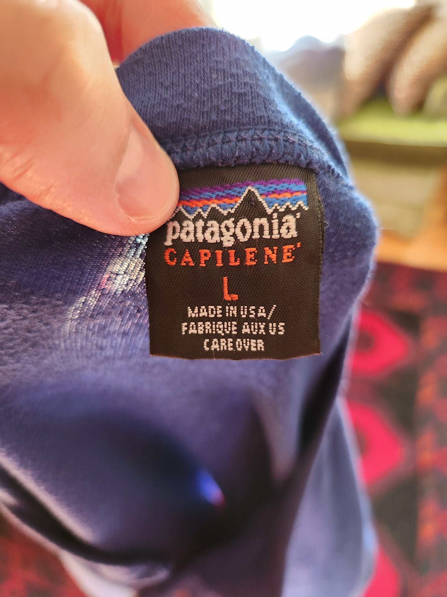 Vintage Blue Long Sleeve Patagonia Capilene Base Layer Shirt