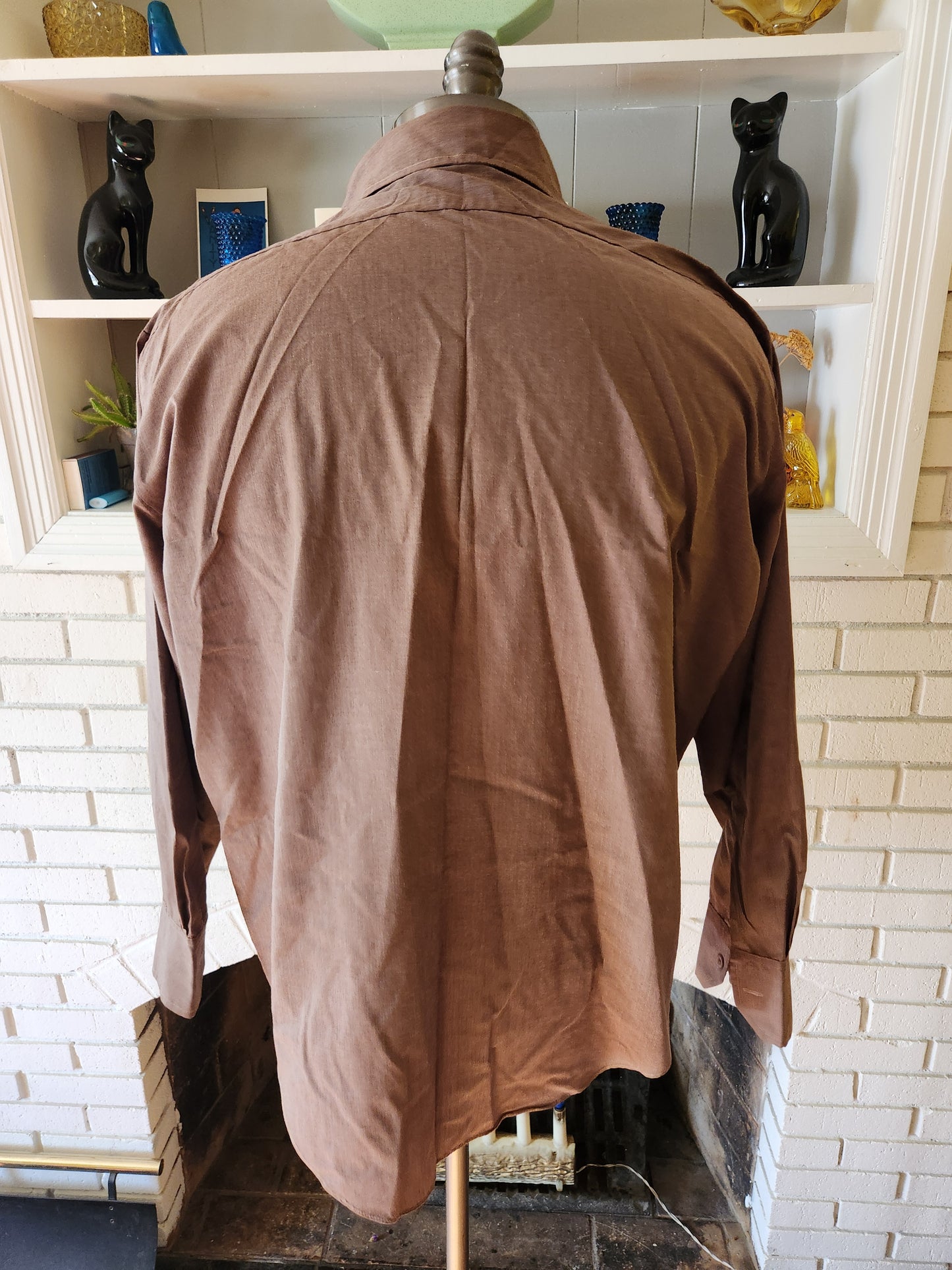 Vintage Button Down Long Sleeve Brown Shirt by Matt Andrews