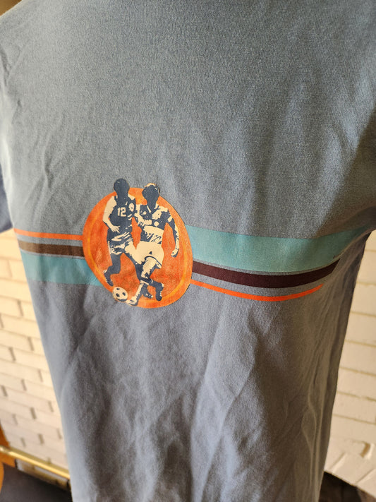Vintage Blue Soccer T Shirt by Eagle USA UNWORN!