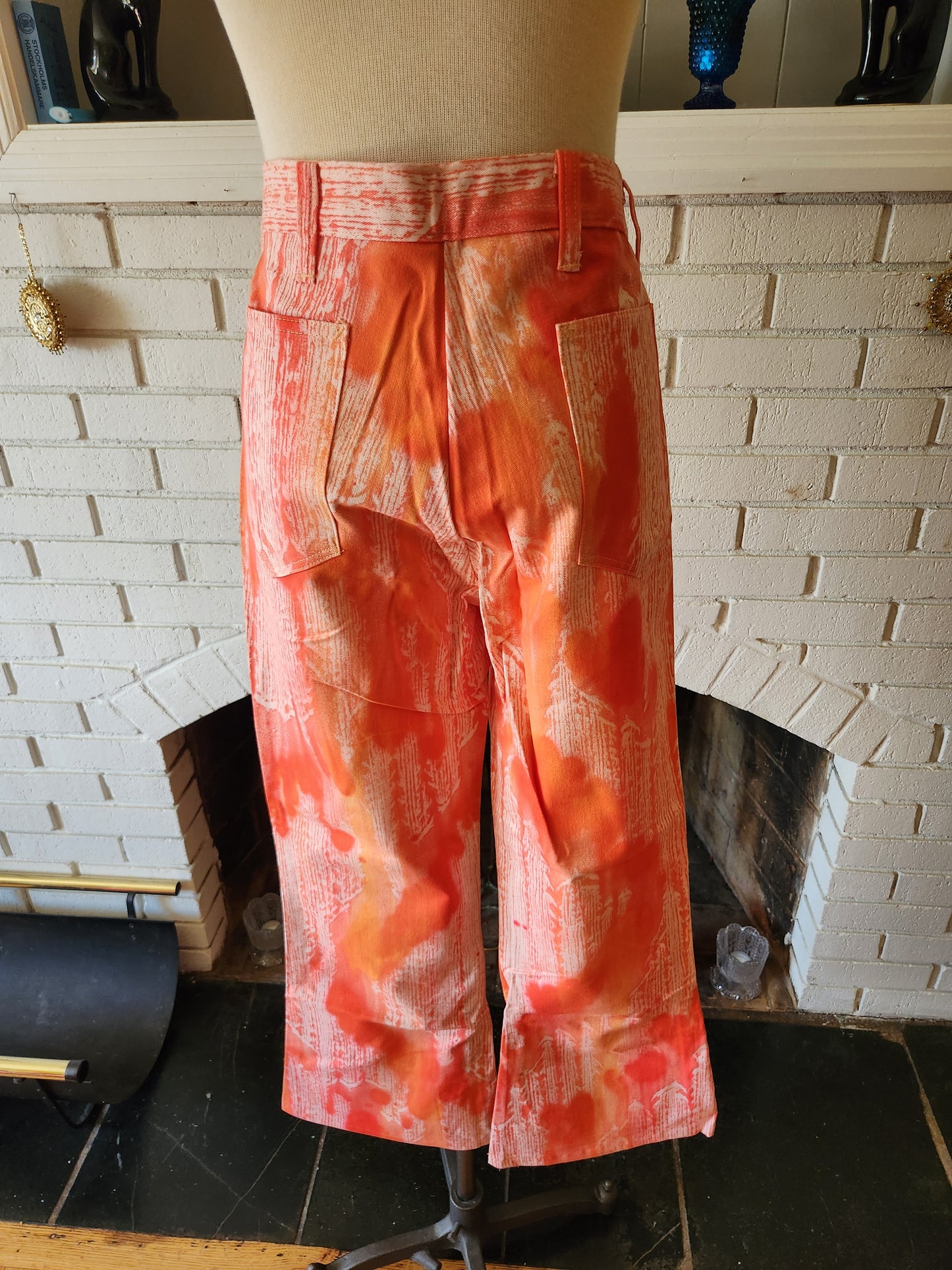 Vintage Orange and White Flare Pants by Towncraft. UNWORN!