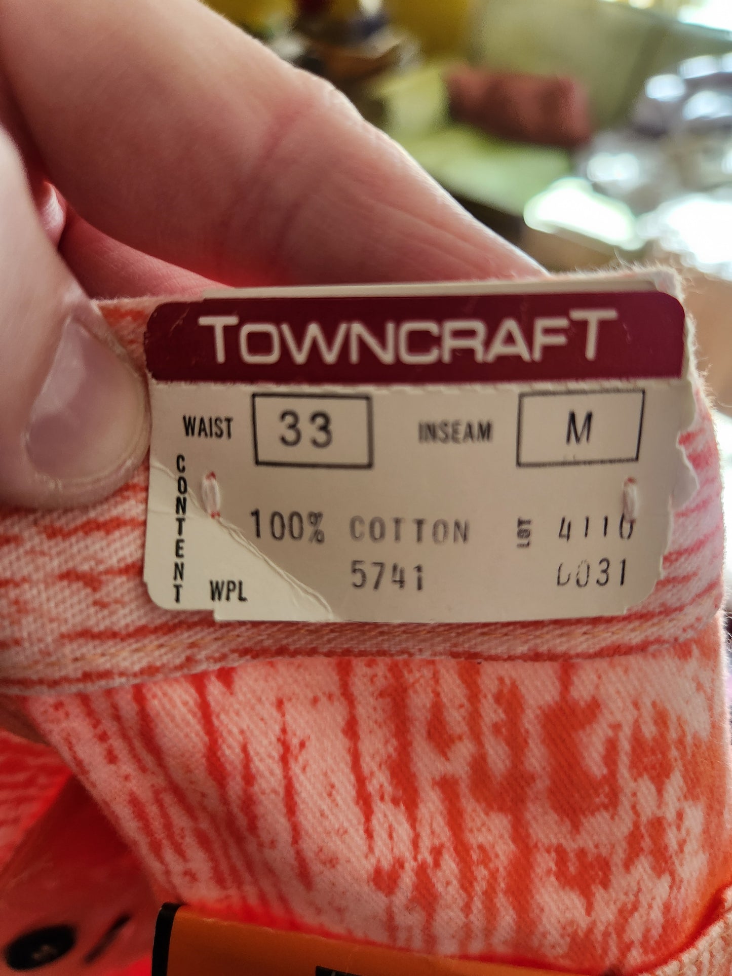 Vintage Orange and White Flare Pants by Towncraft. UNWORN!