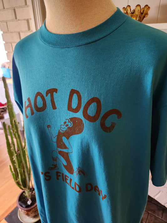 Vintage Hand Printed Field Day Tshirt by Jerzees