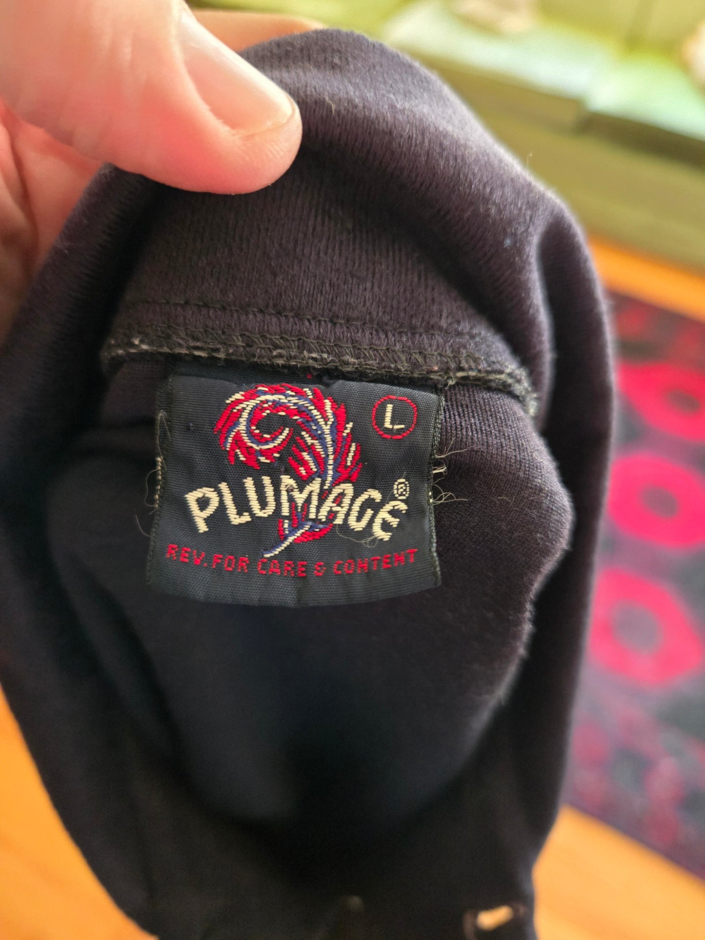 Vintage Long Sleeve Dark Blue Polo Shirt by Plumage