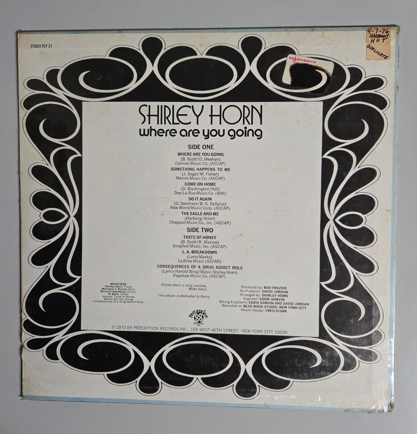 Shirley Horn Vinyl Record "Where Are You Going" UNOPENED!