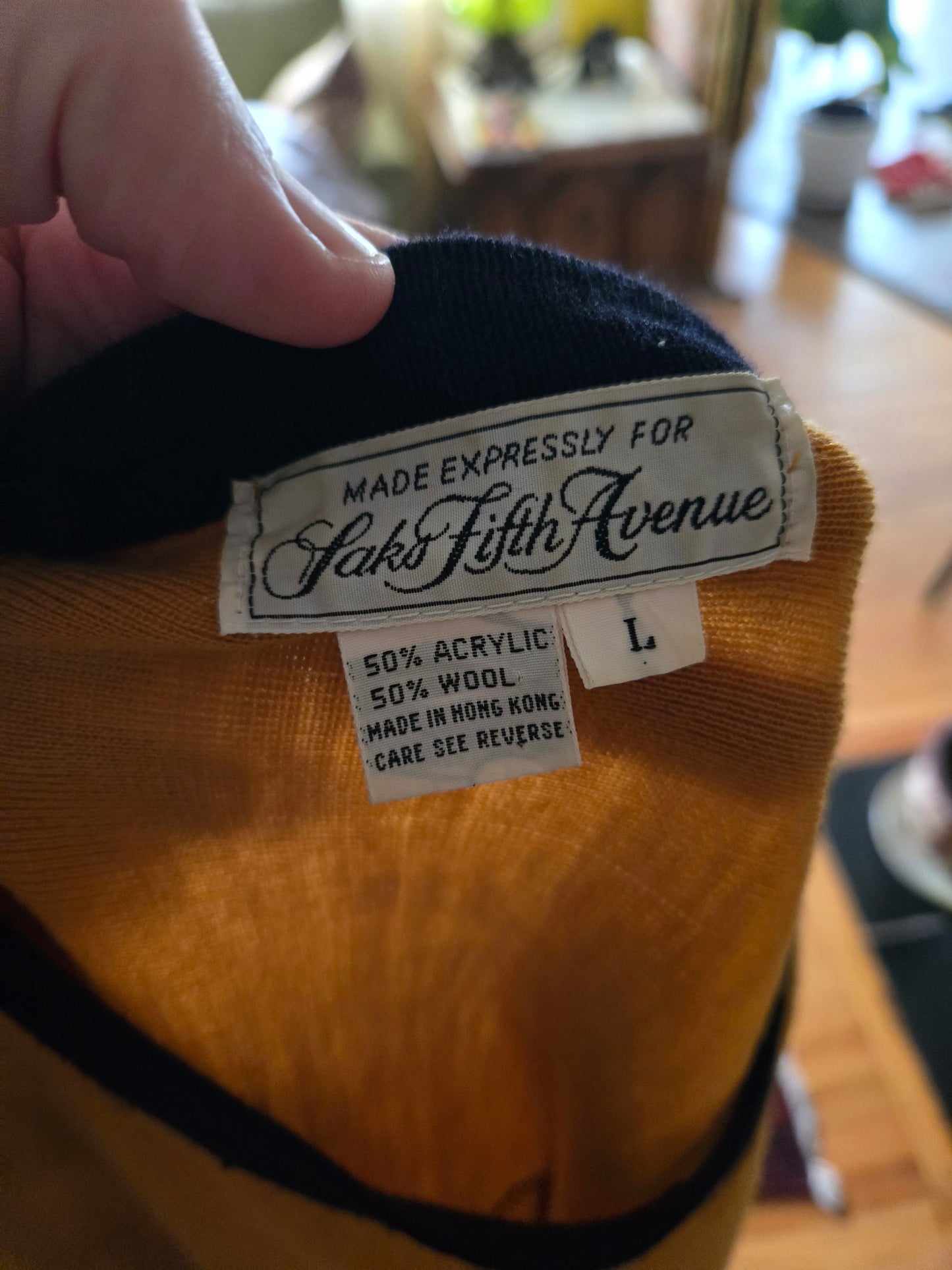 Vintage Long Sleeve Wool Blend Shirt by Saks Fifth Avenue