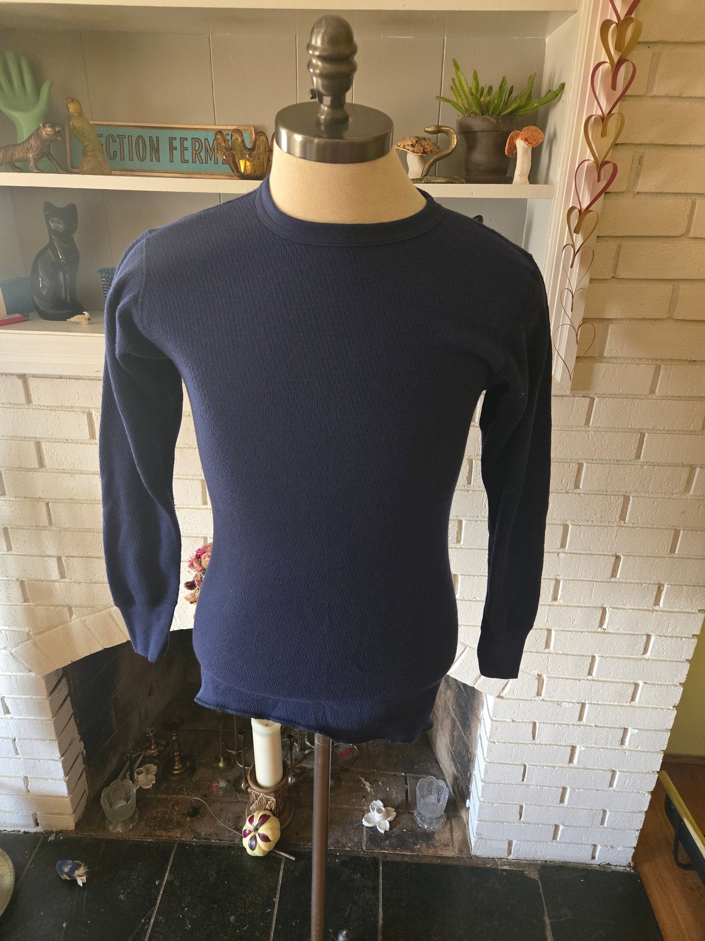 Vintage Long Sleeve Blue Thermal Shirt by J.E. Morgan Arctex