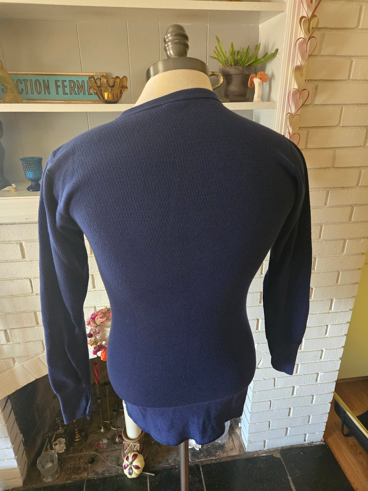 Vintage Long Sleeve Blue Thermal Shirt by J.E. Morgan Arctex