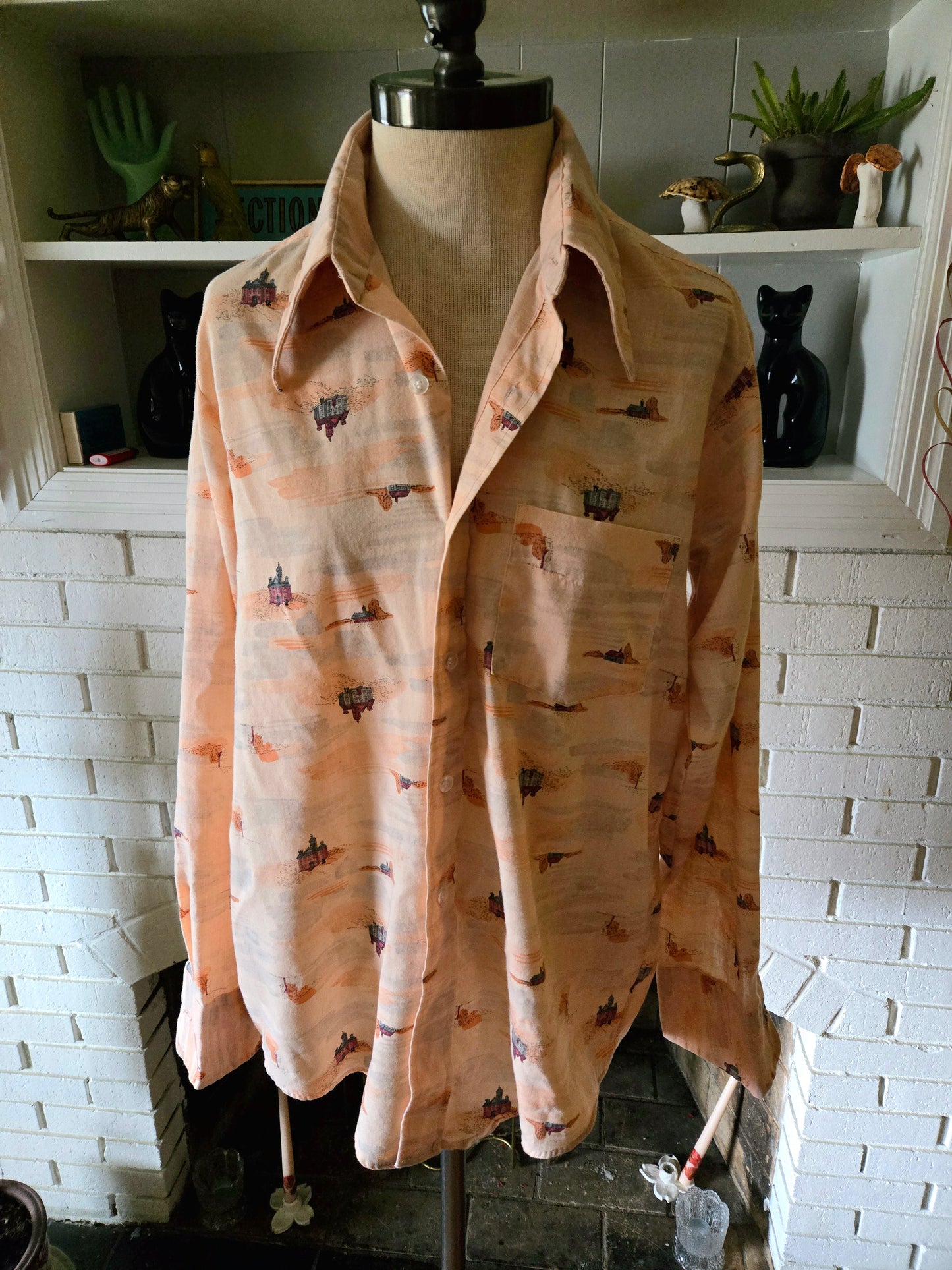 Vintage Long Sleeve Button Down Shirt by Fashion Tone