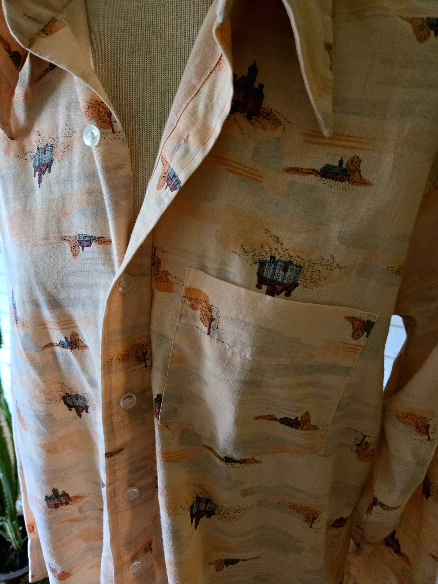 Vintage Long Sleeve Button Down Shirt by Fashion Tone