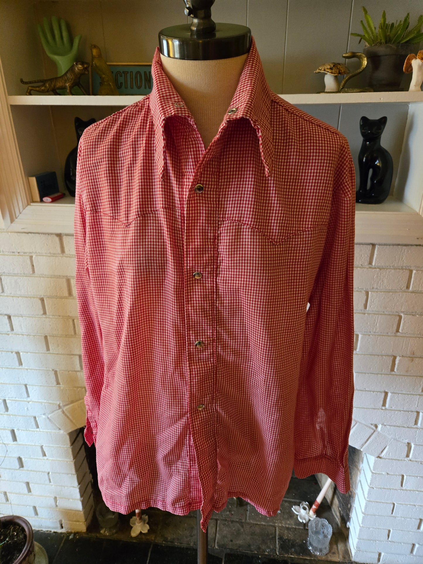 Vintage Hand Made Long Sleeve Button Down Western Snap Shirt