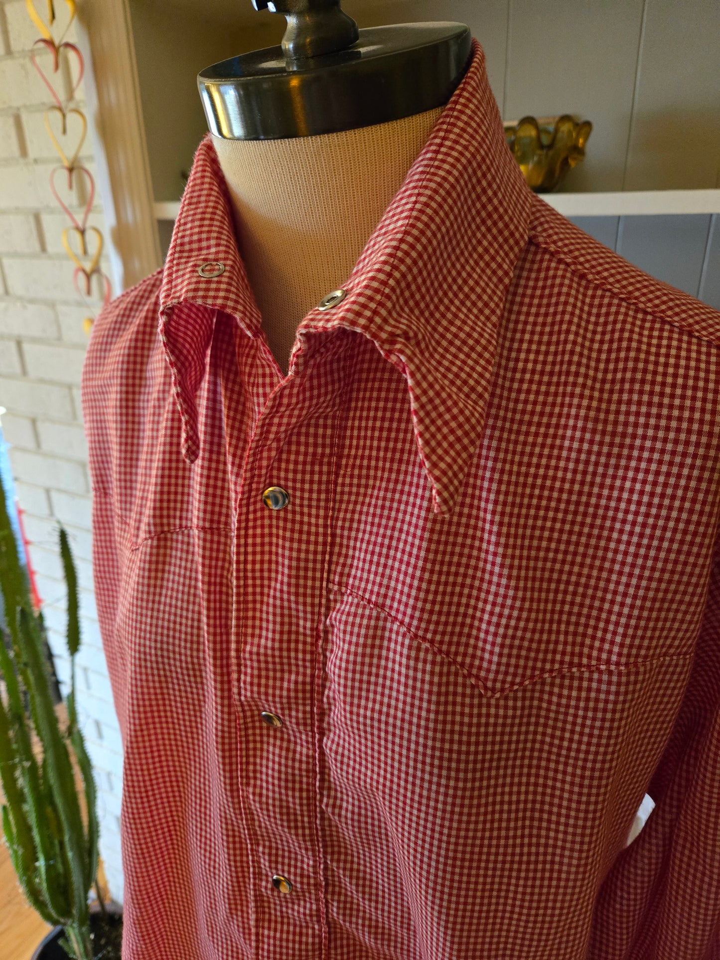 Vintage Hand Made Long Sleeve Button Down Western Snap Shirt