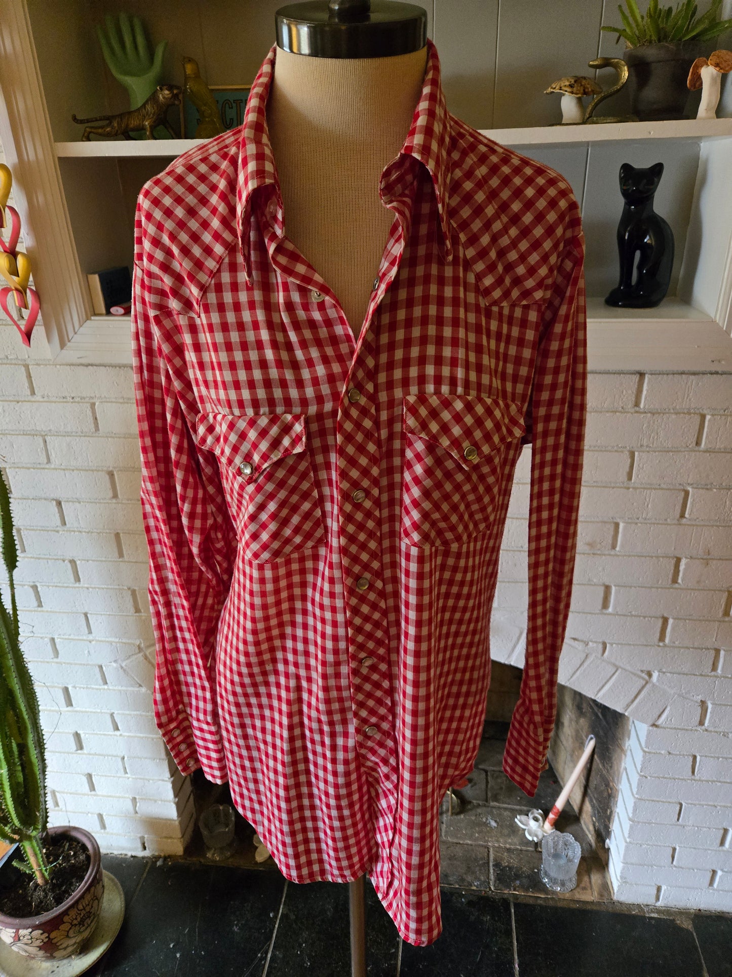 Vintage Long Sleeve Button Down Western Snap Shirt by Sears Western Wear