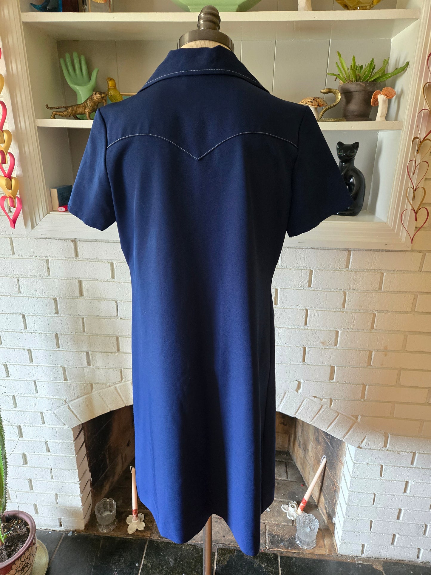 Vintage Short Sleeve Western Snap Dress by Lee Workables