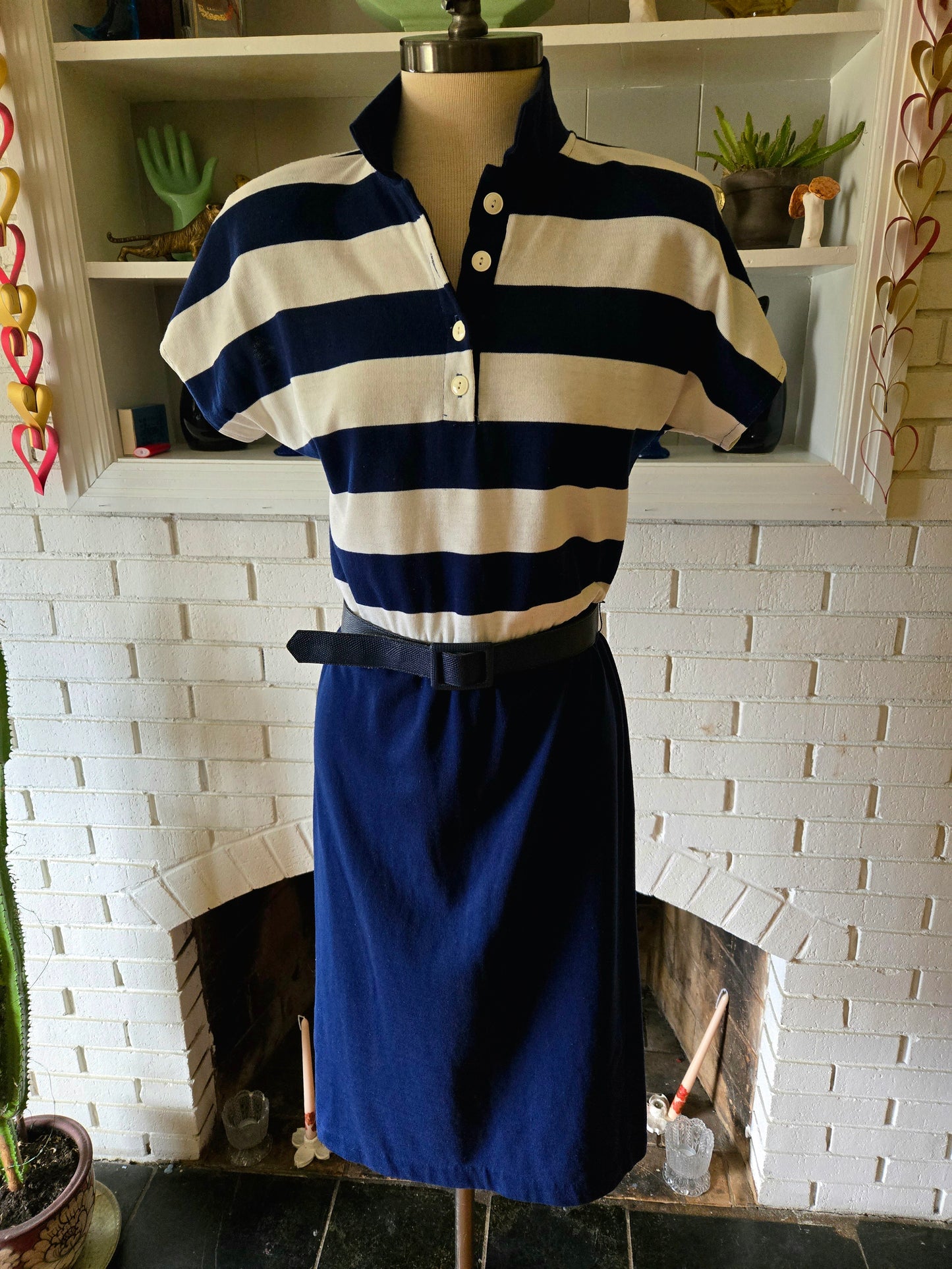 Vintage Short Sleeve Striped Dress by Blondie and Me