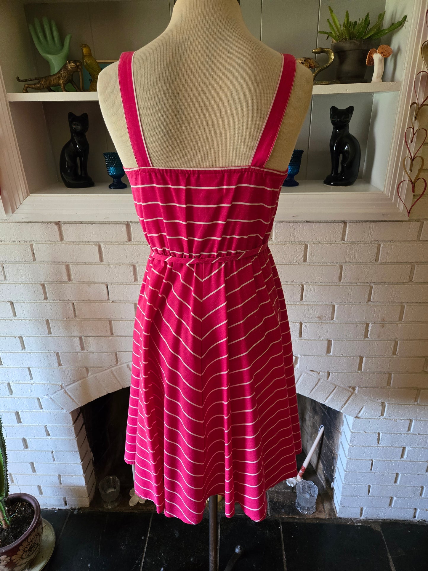 Vintage Sleeveless Striped Dress by Malouf