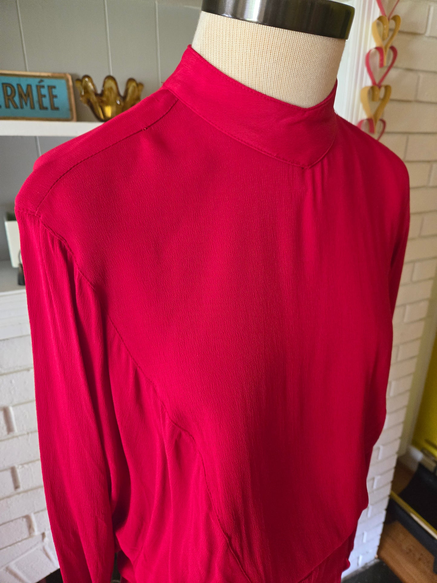 Vintage Long Sleeve Red Dress by Ashlee