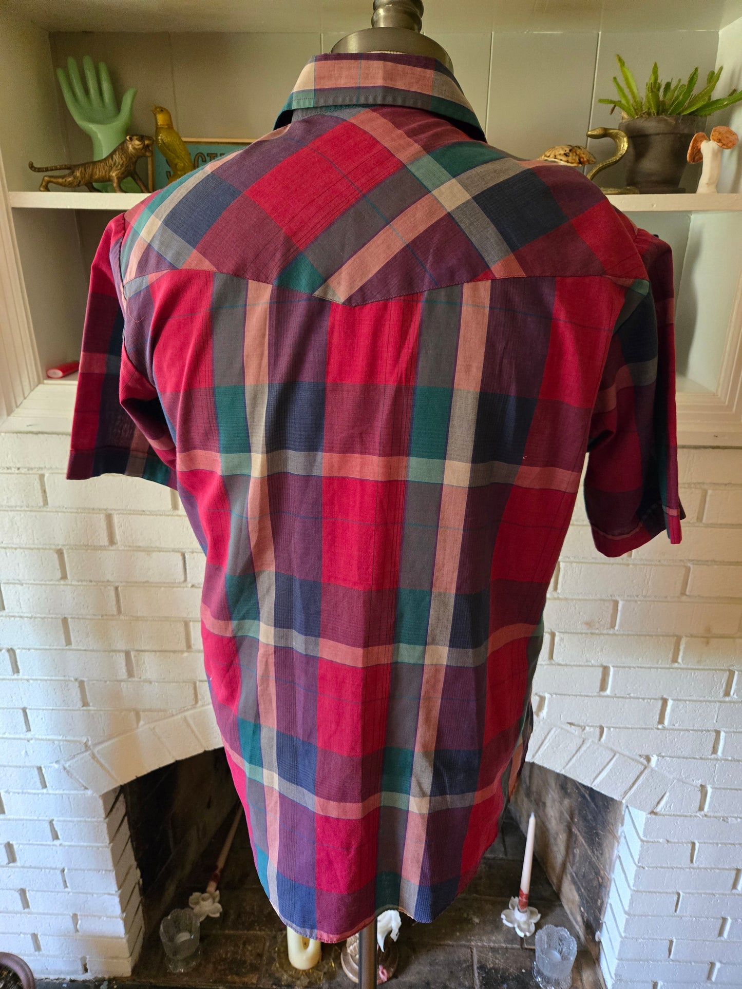 Vintage Short Sleeve Button Down Western Snap Shirt by Ely Plains