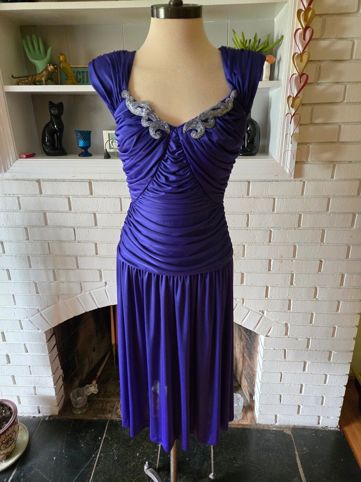 Vintage Sleeveless Purple Gown by Samir