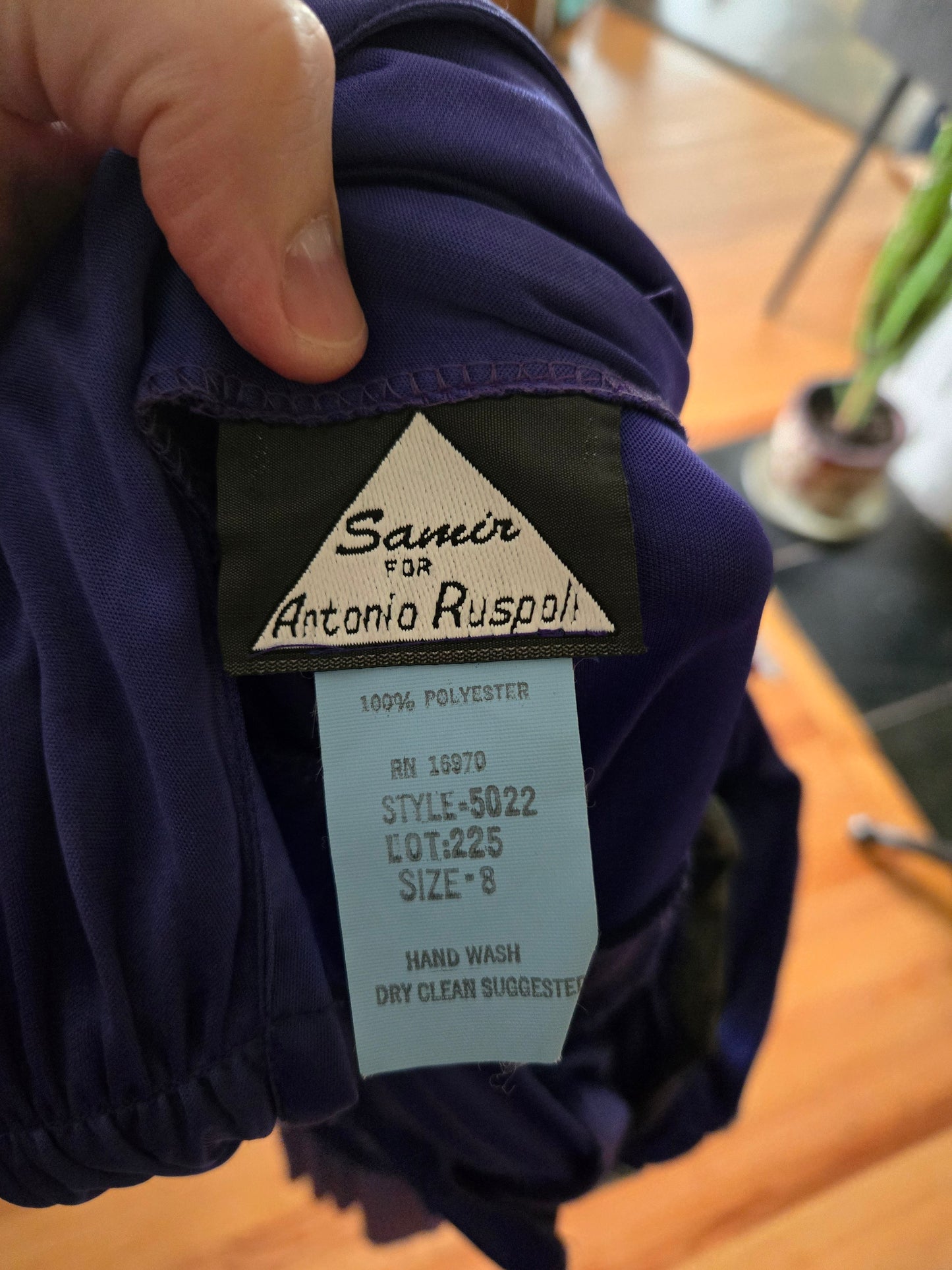 Vintage Sleeveless Purple Gown by Samir