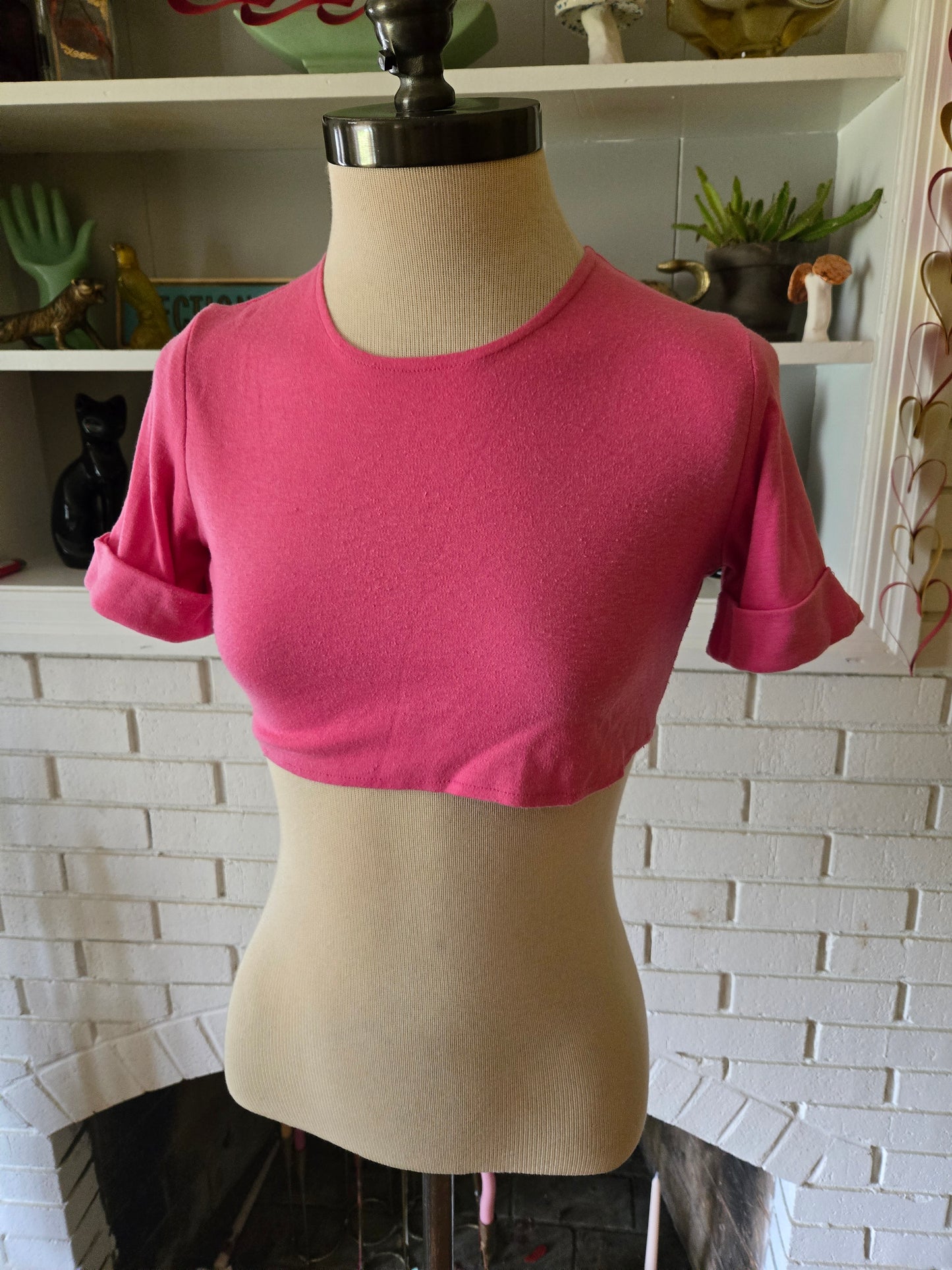 Vintage Short Sleeve Crop Top Blouse from the 90s