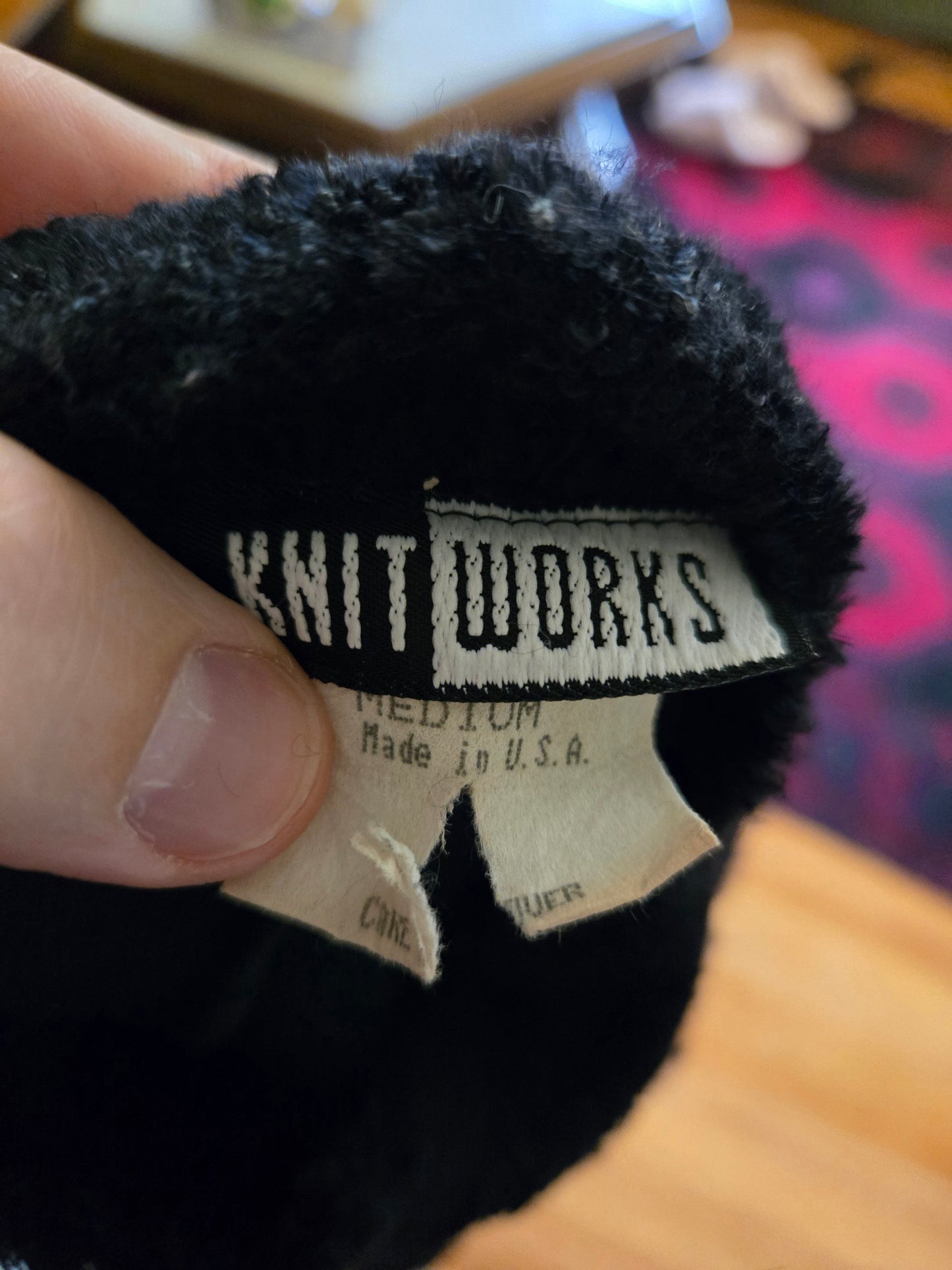 Vintage Long Sleeve Black Dress by Knit Works
