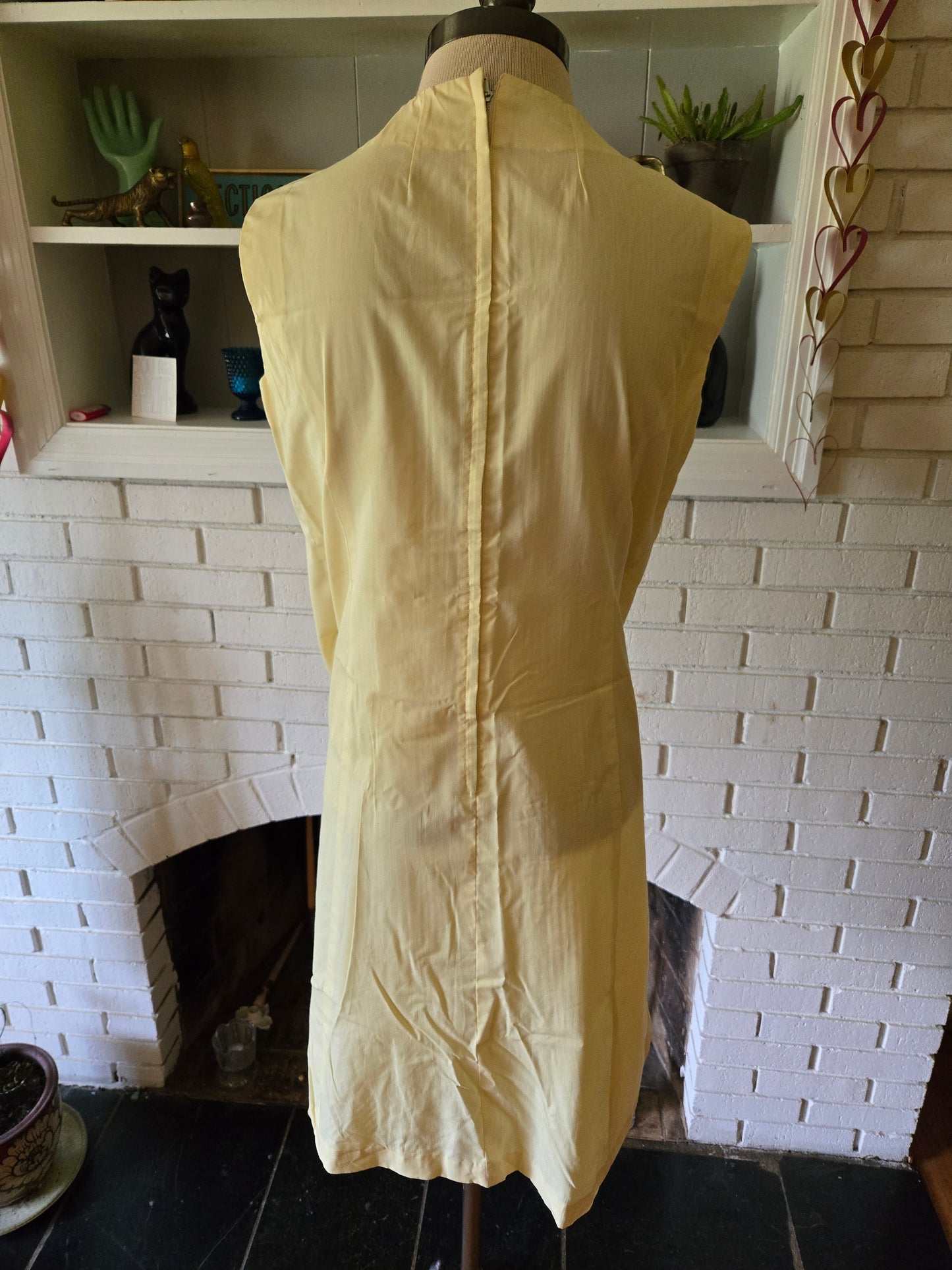 Vintage Sleeveless Yellow Dress