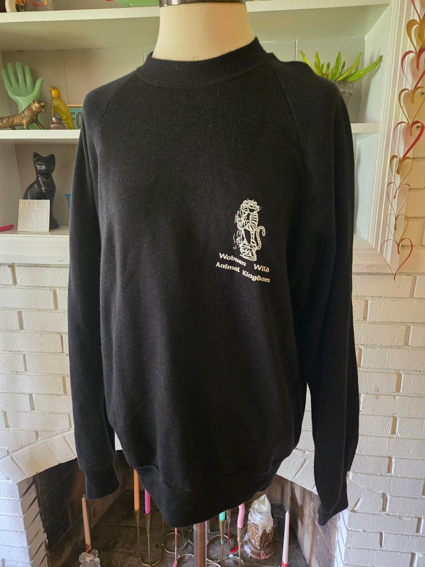 Vintage Long Sleeve Woburn Wild Animal Kingdom Sweatshirt by Crown Quality Sportswear