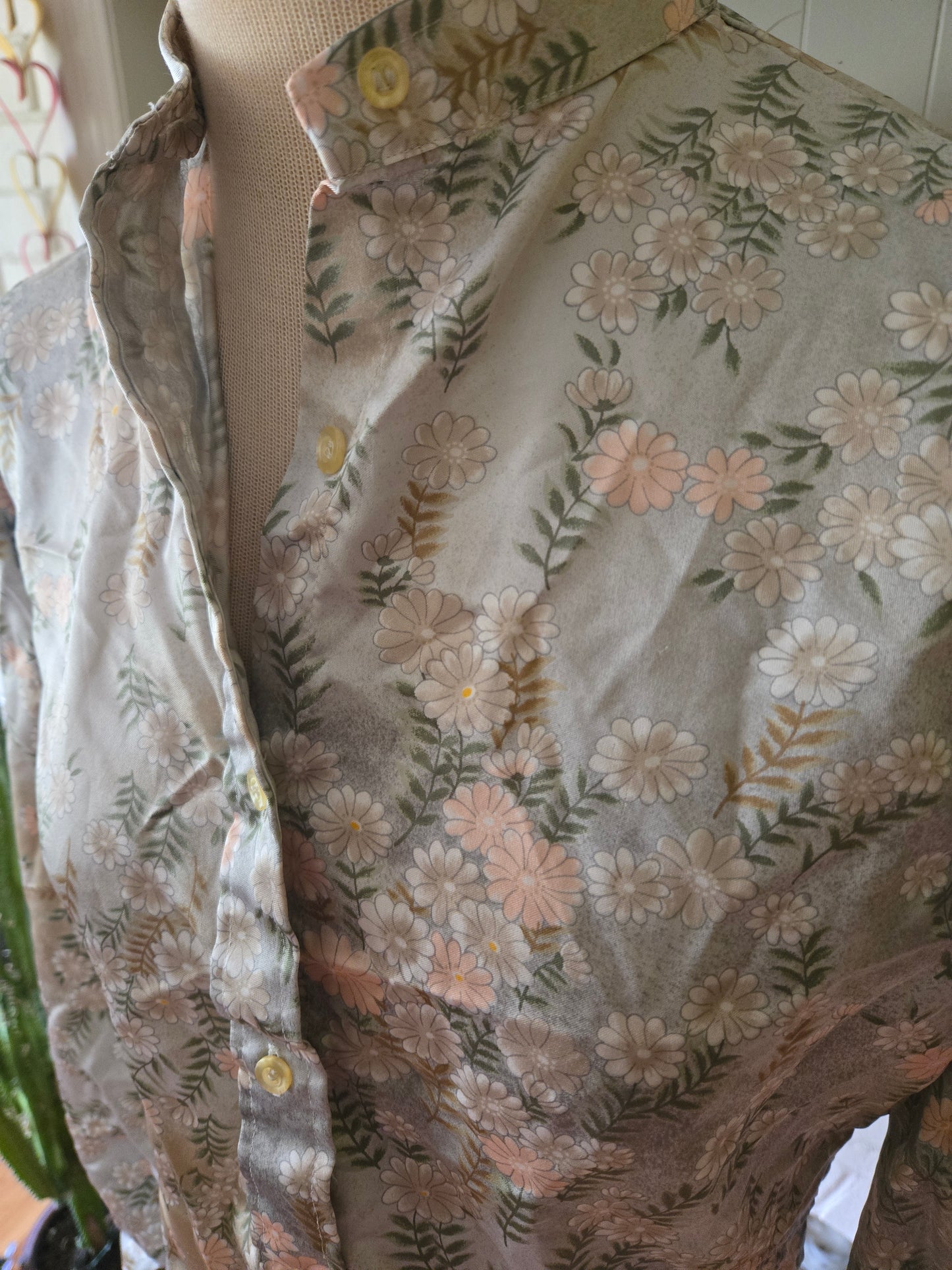 Vintage Long Sleeve Floral Print Blouse by Tucci
