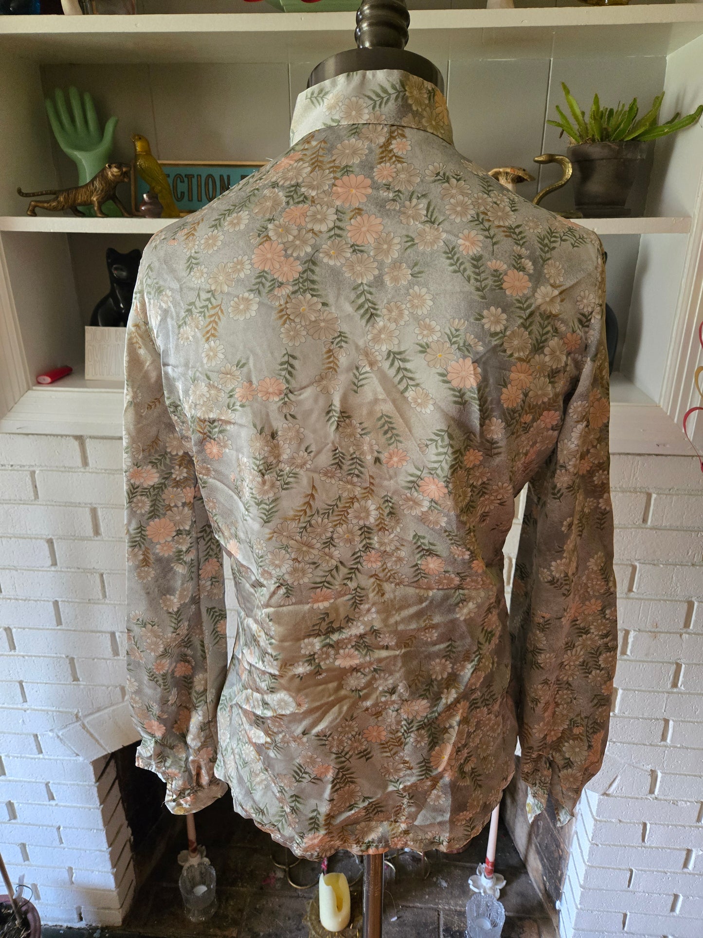 Vintage Long Sleeve Floral Print Blouse by Tucci