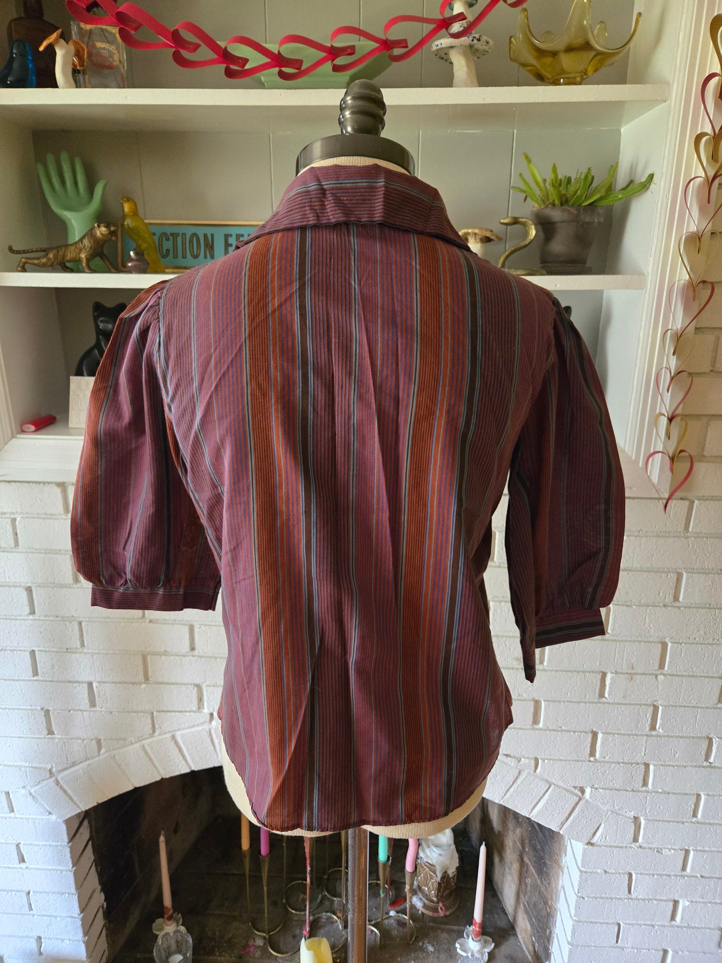 Vintage Short Sleeve Striped Blouse by Sun N Fun