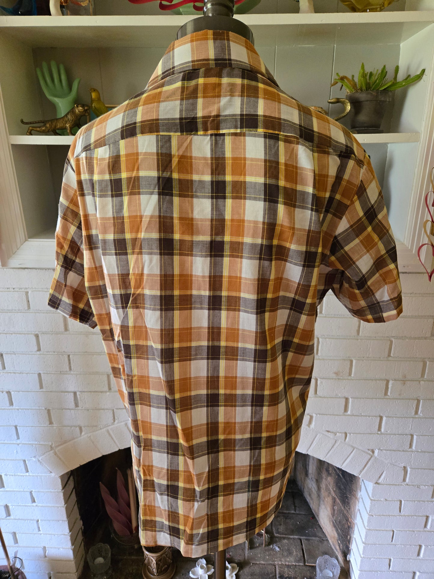 Vintage Short Sleeve Button Down Plaid Shirt by JC Penney