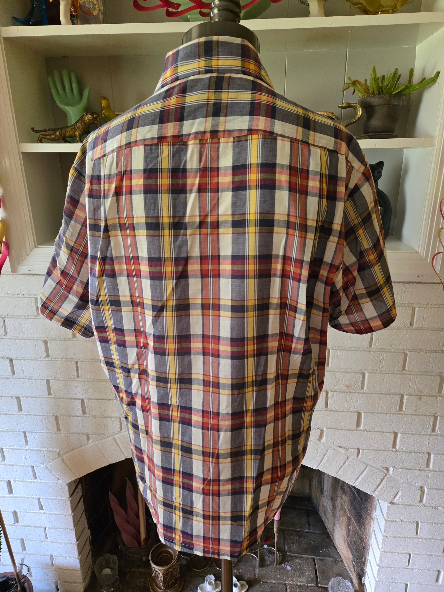 Vintage Short Sleeve Button Down Plaid Shirt by JC Penney