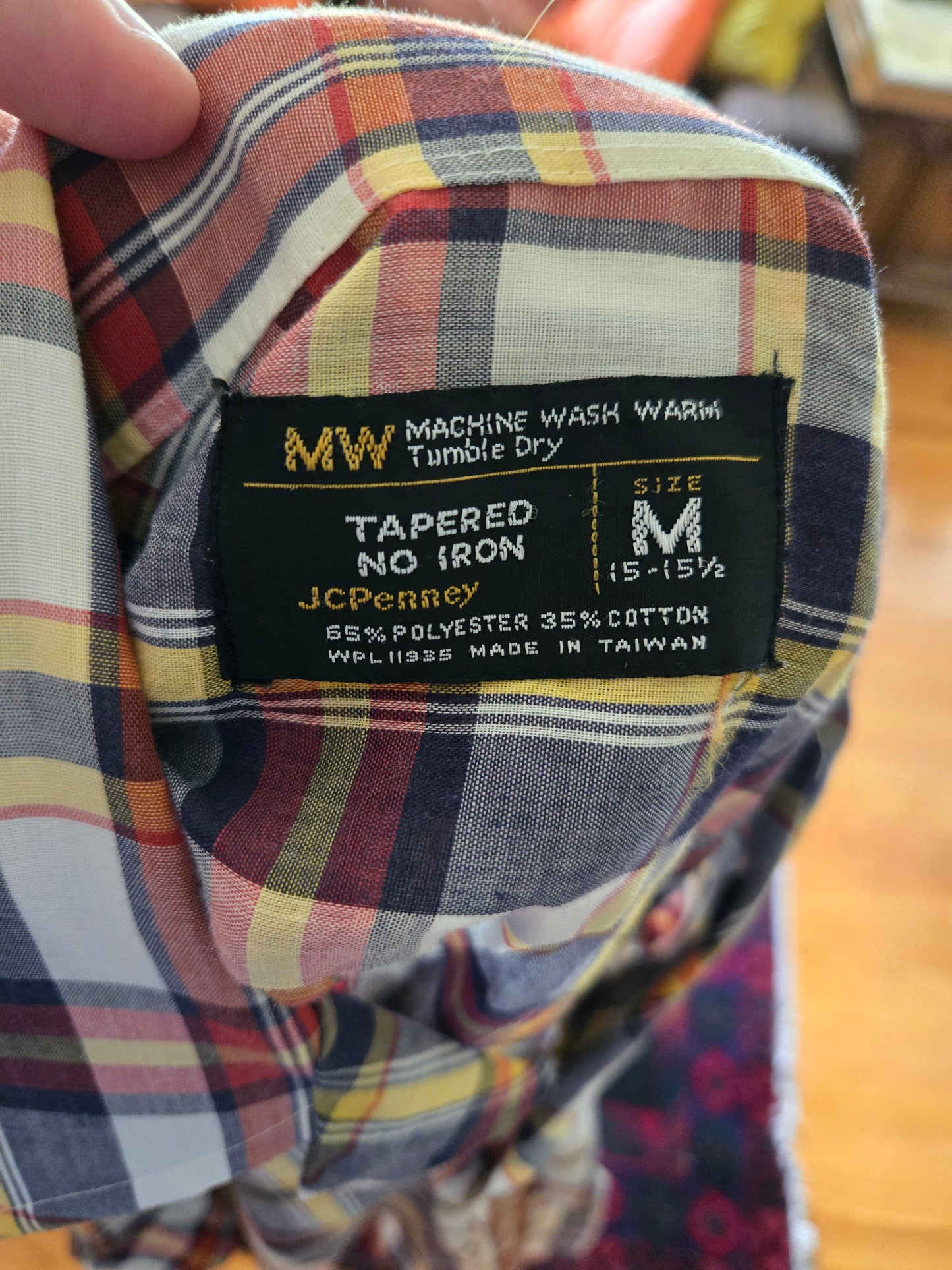 Vintage Short Sleeve Button Down Plaid Shirt by JC Penney