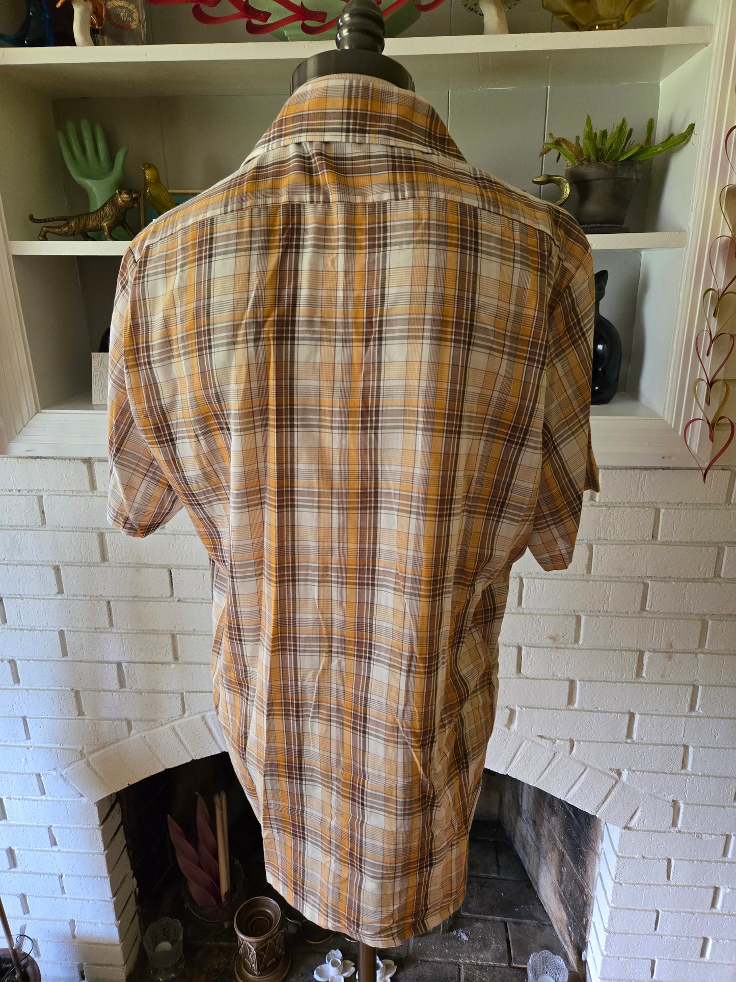 Vintage Short Sleeve Button Down Plaid Shirt by JC Penney