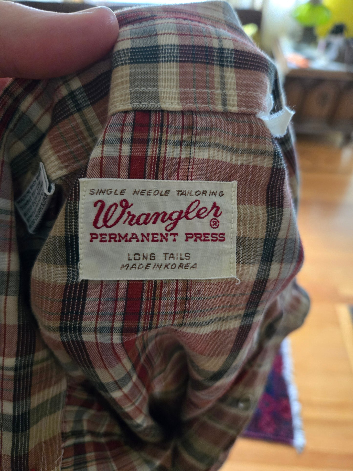 Vintage Long Sleeve Button Down Western Snap Shirt by Wrangler