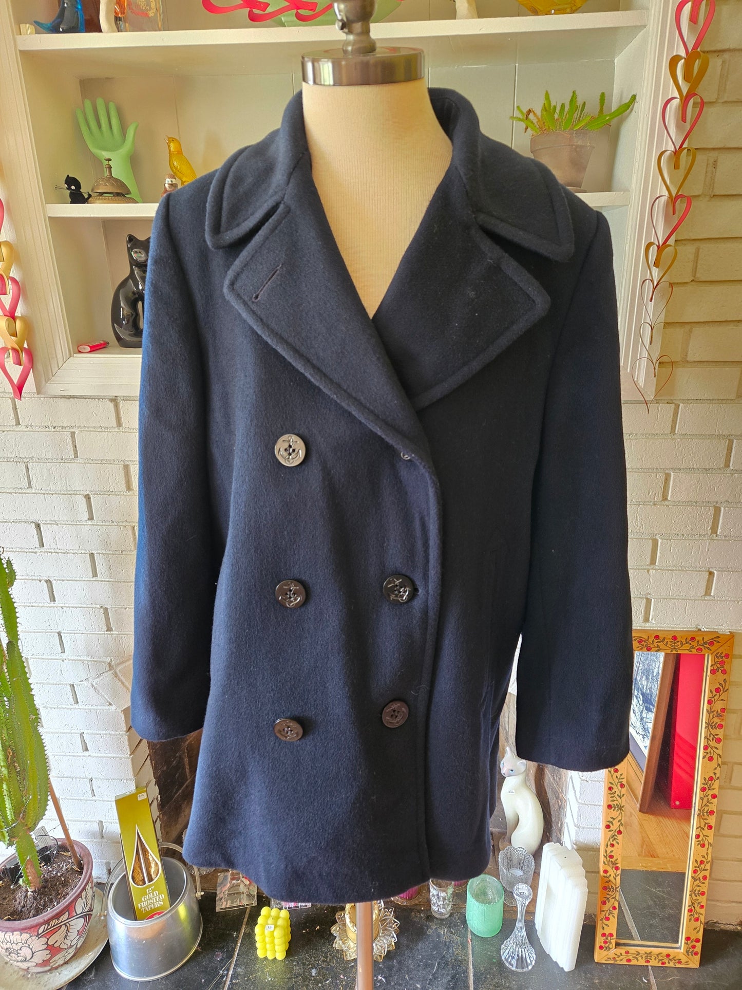 Vintage Wool Blend Pea Coat by Forecaster