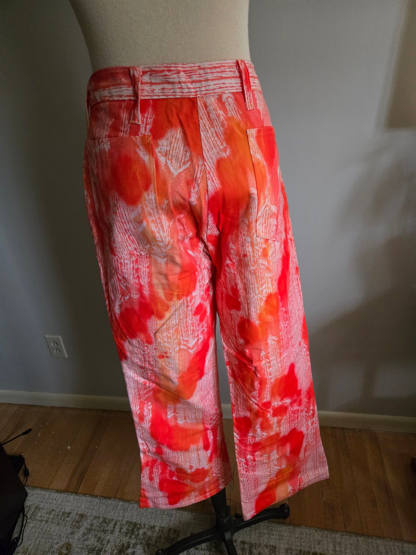 Vintage Orange and White Flare Pants by Towncraft