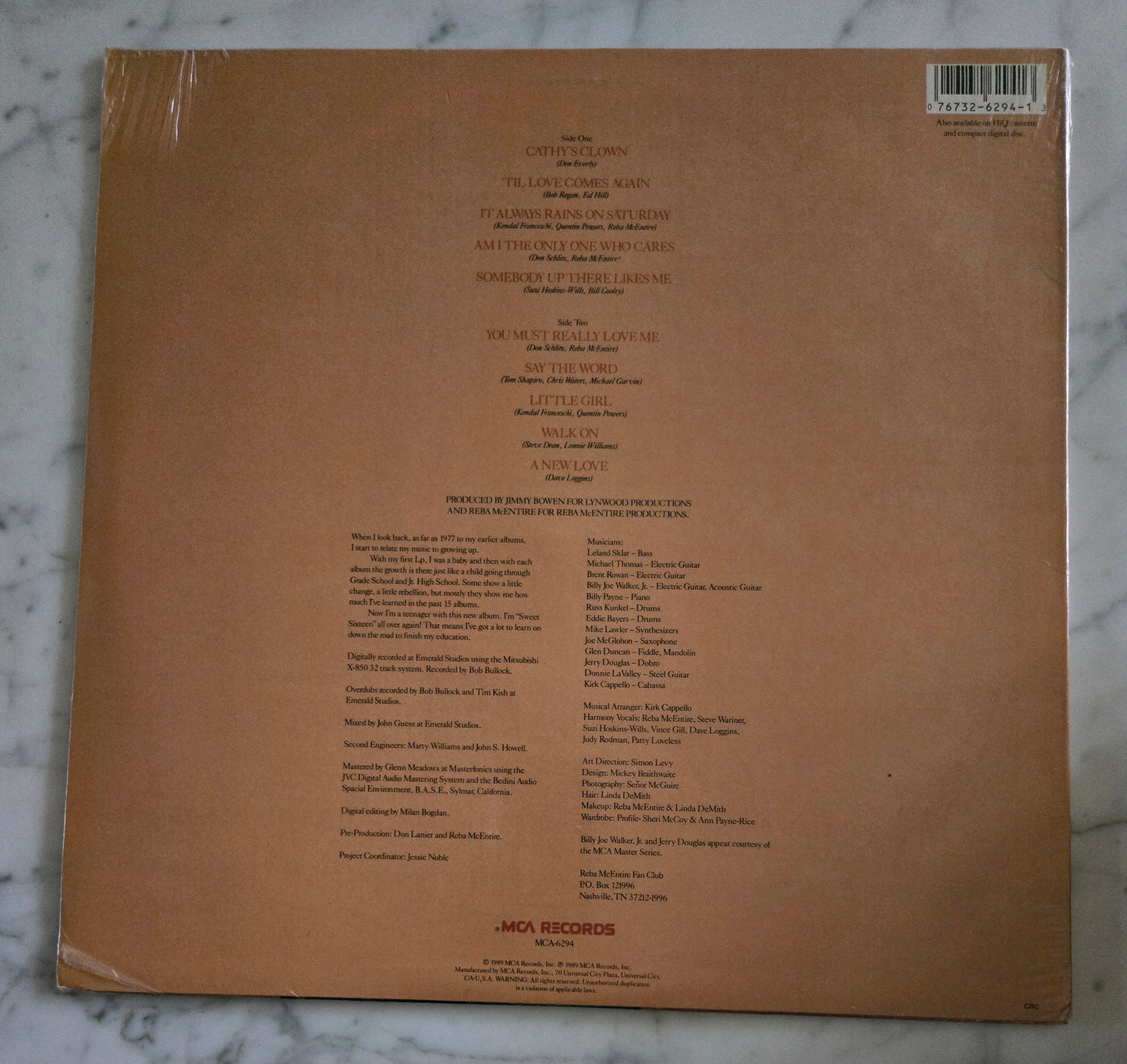 Reba McEntire Sweet Sixteen Vinyl Record UNOPENED!