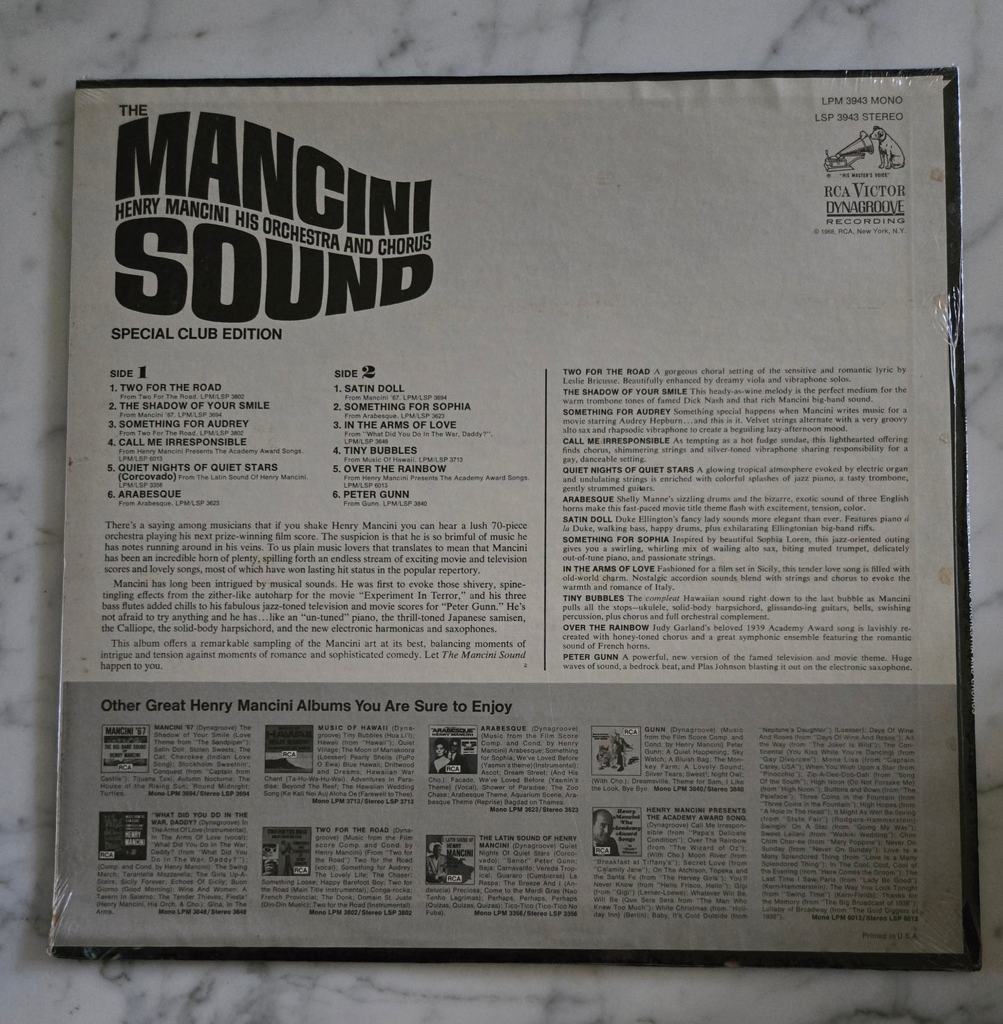 Henry Mancini The Mancini Sound Vinyl Record UNOPENED!