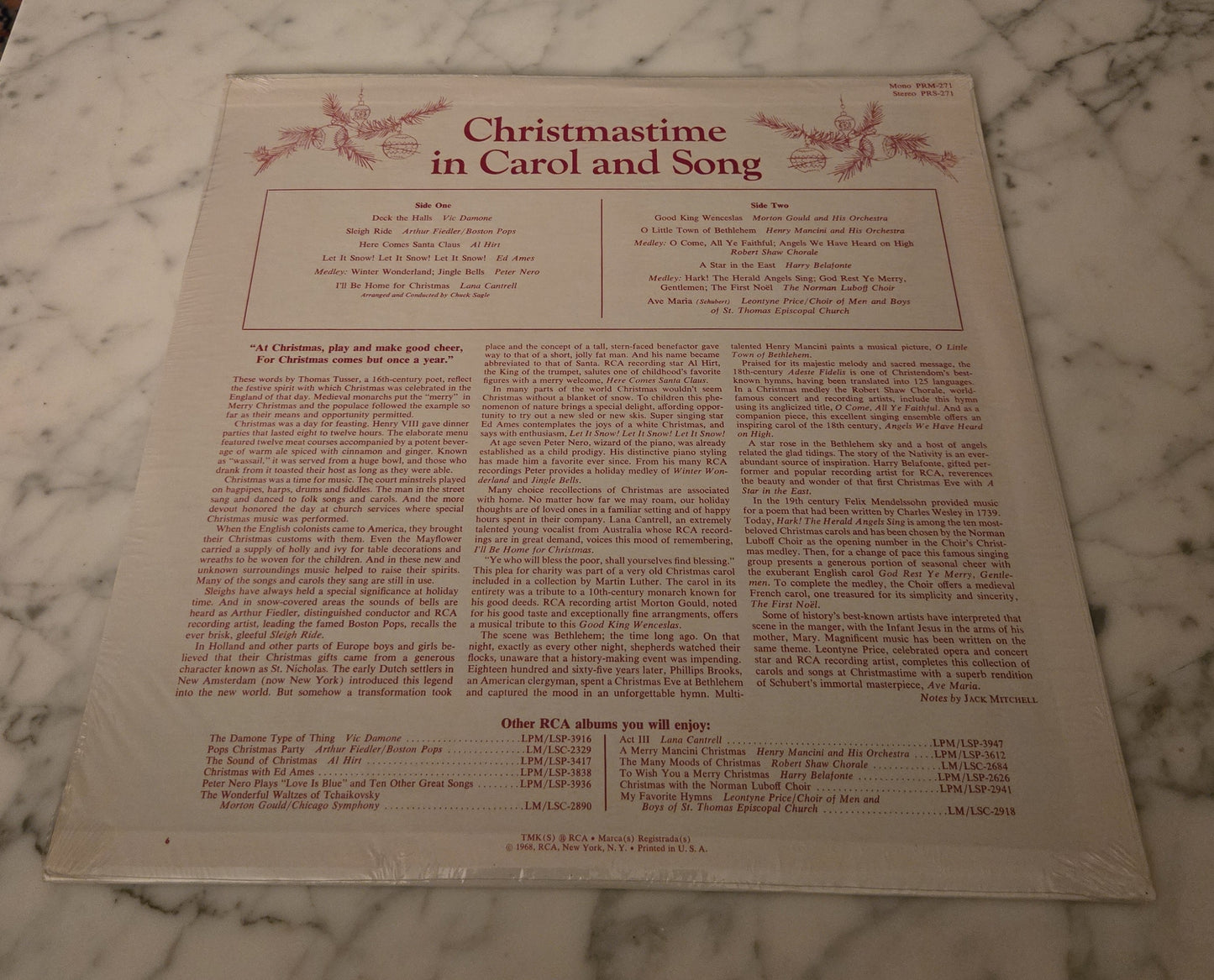 Christmastime in Carol and Song Vinyl Record UNOPENED!