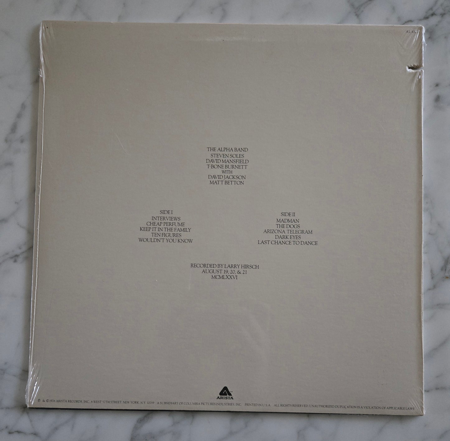 The Alpha Band Vinyl Record UNOPENED!