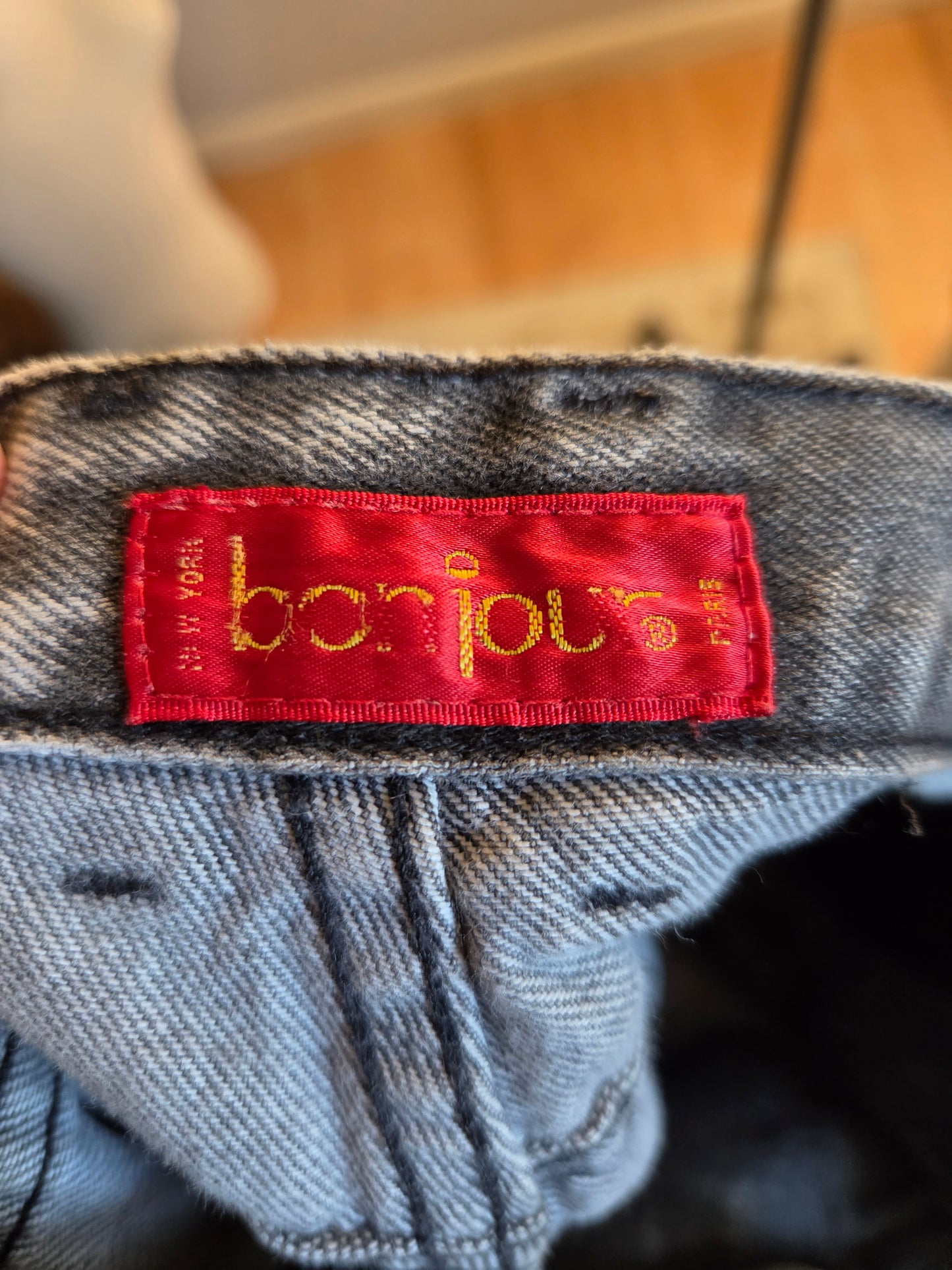 Vintage Black Acid Wash Denim Jeans by Bonjour